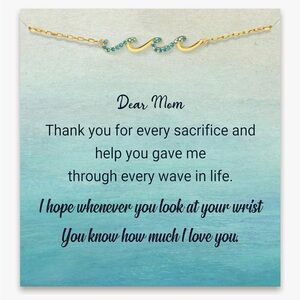 STORYJEWELLERY Gold and Blue Wave Bracelet Mom Gift NEW